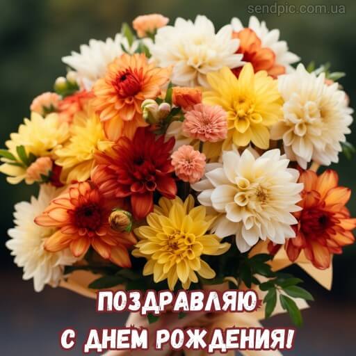 Картинка с днем рождения цветы хризантема 10 скачать бесплатно
