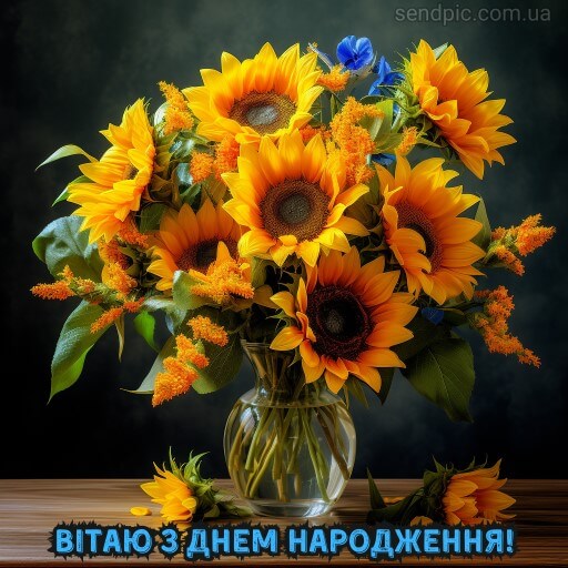 Картинка з днем народження квітка соняшника 7 скачати безкоштовно