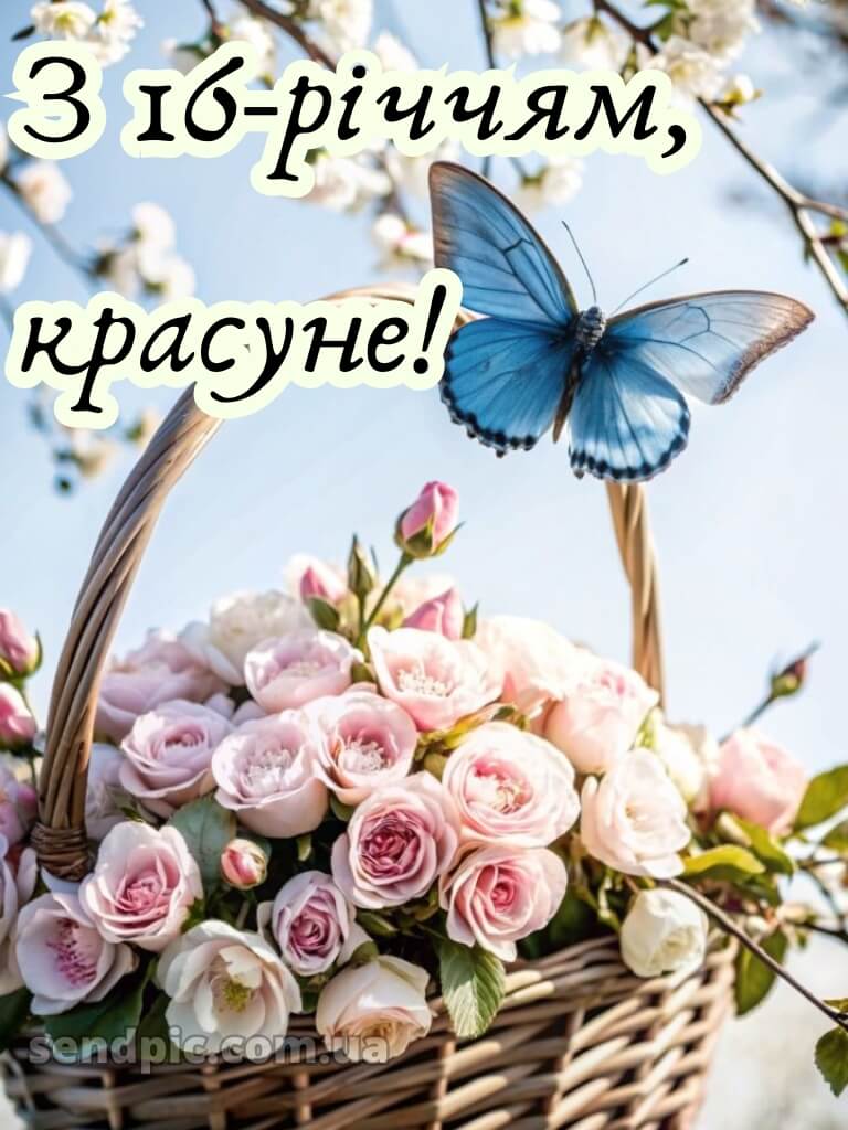Привітання з 16-річчям дівчині 3
