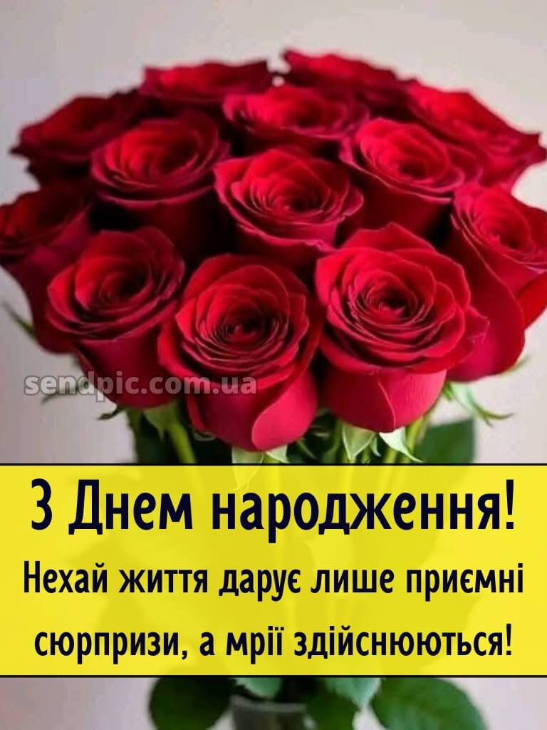 Червоні троянди з днем народження 27