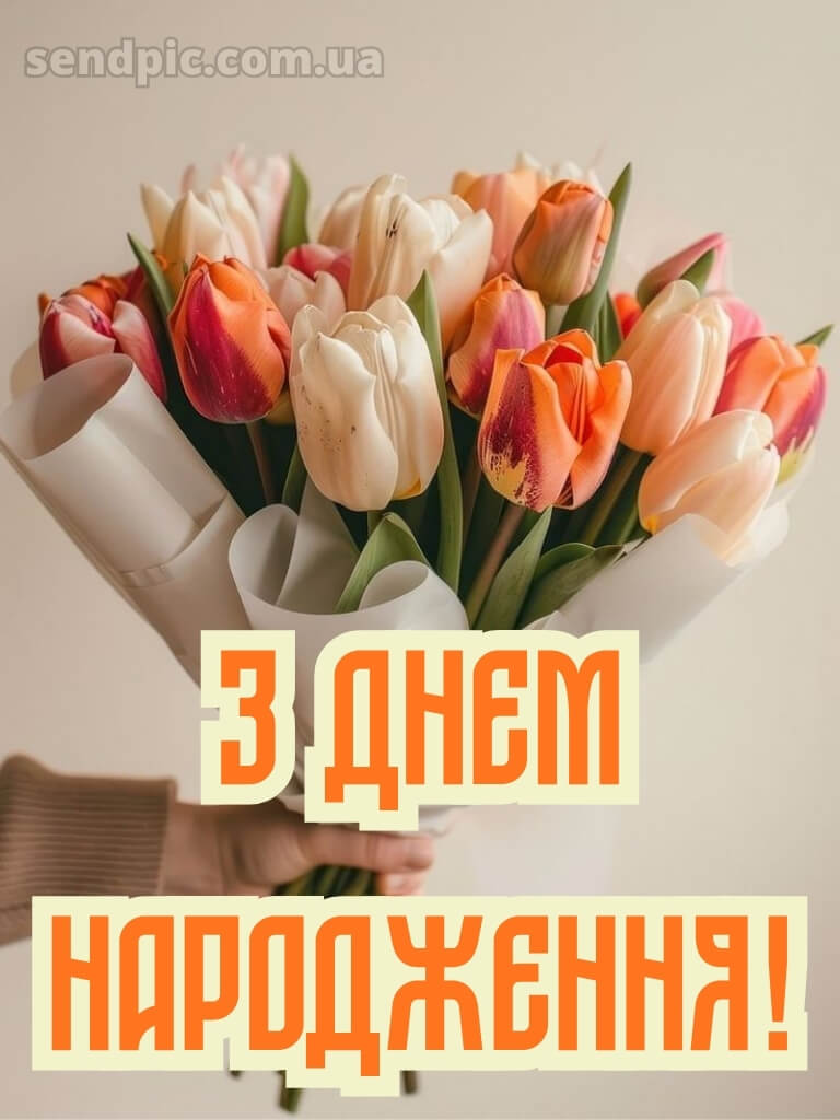 Листівки з днем народження тюльпани 23