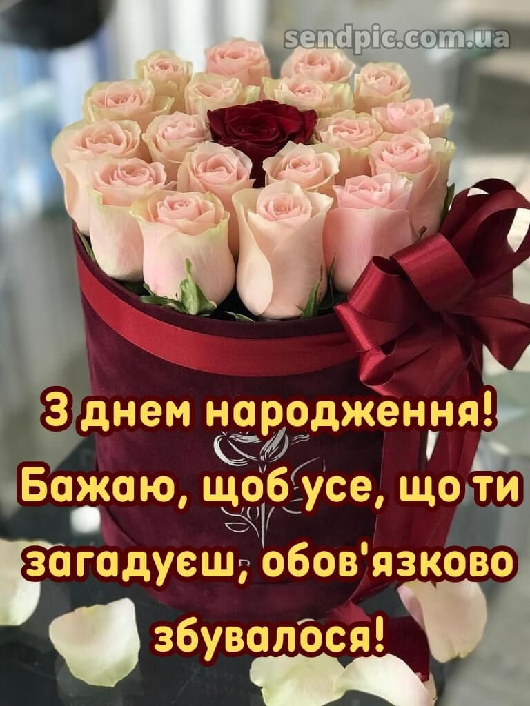 Привітання з днем народження листівка 25