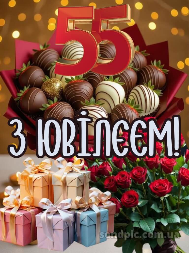 Картинка з днем народження 55 років жінці 25